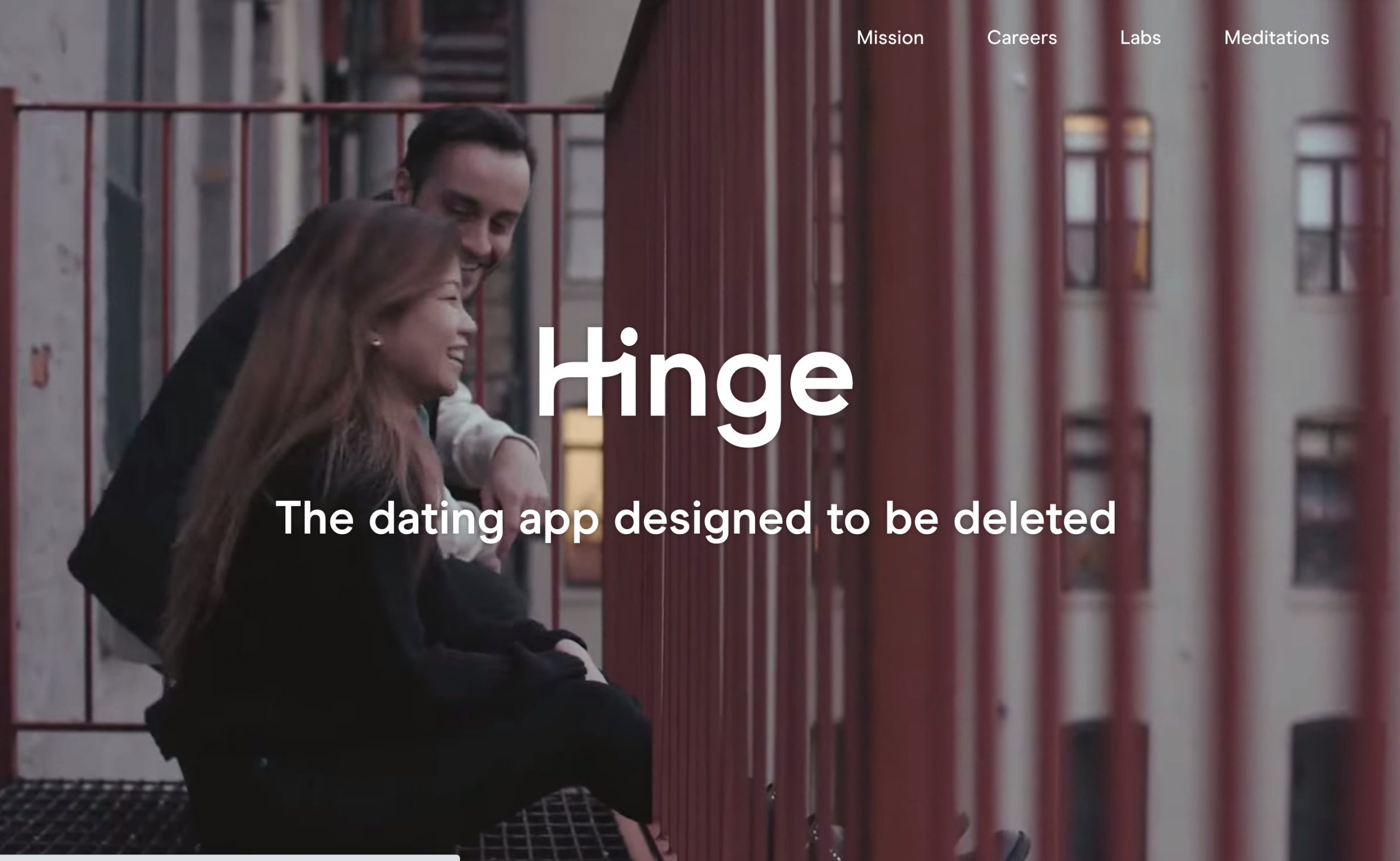 hinge main page